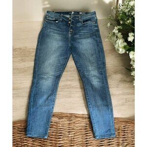 7 For All Mankind High Waist Ankle Gwenevere Skinny Jeans Size 31
